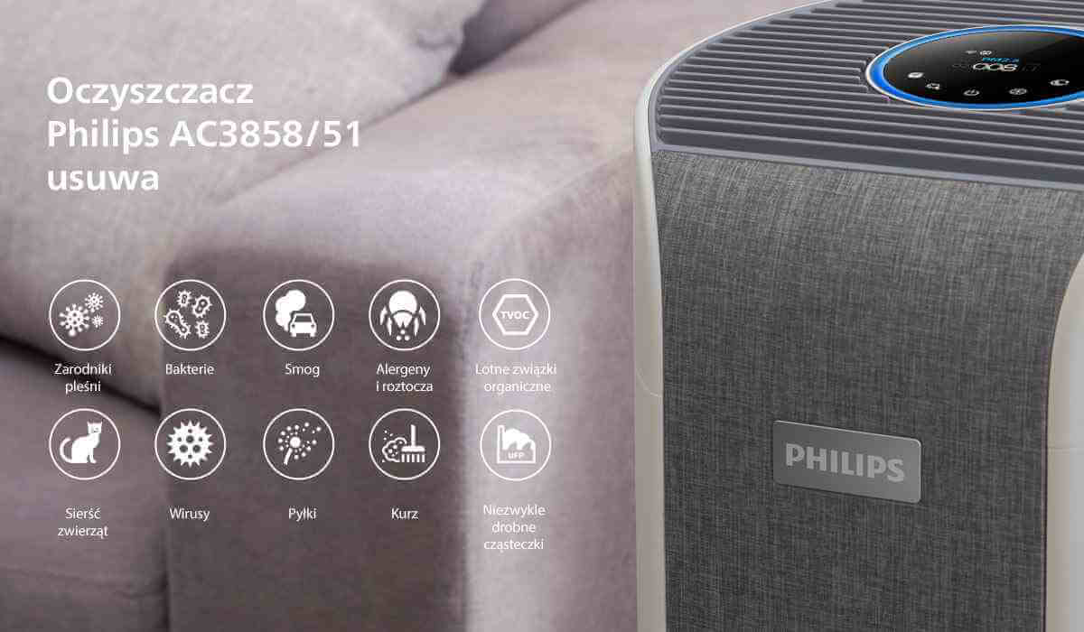 Philips Ac3858 Oczyszczacz Usuwa 1200